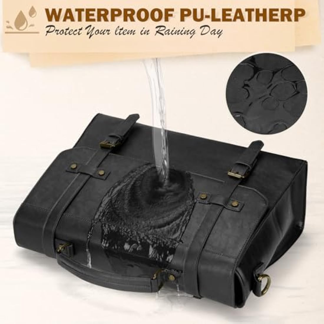 17.3 Inch Leather Messenger Bag | Vintage Laptop Briefcase