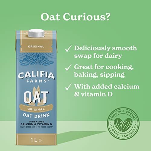 Califia Farms Unsweetened Oat Drink - Calcium & Vitamin D (6 x 1L)