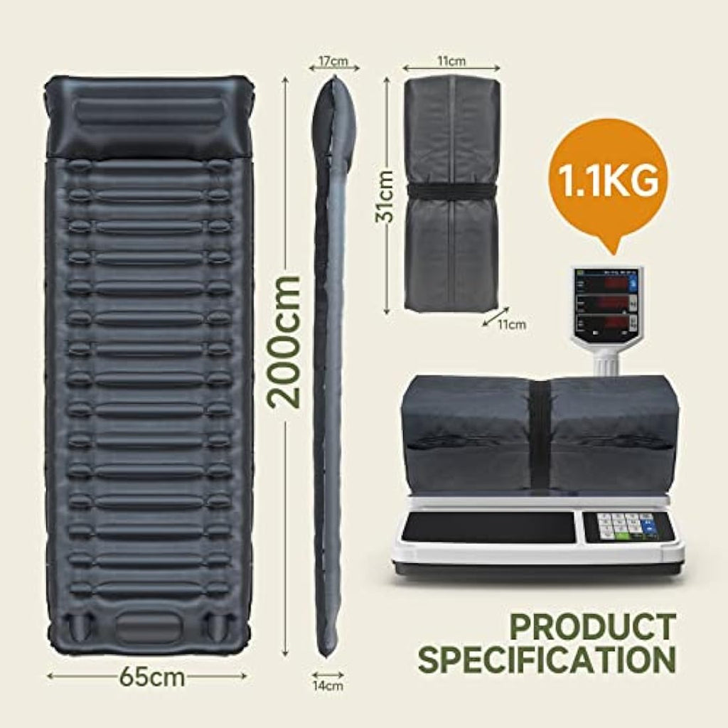 BLUEVER 14cm Self-Inflating Camping Mattress | Waterproof Sleeping Pad