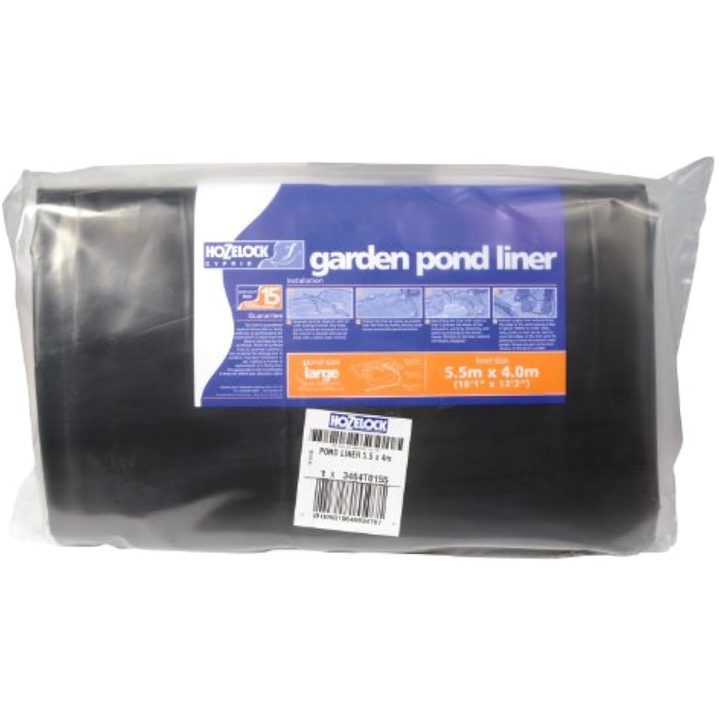 Hozelock Pond Liner XL – 5.5m x 4m Durable Black PVC for Koi Pools