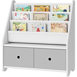 Kids Bookshelf – 4 Tier Children's Bookcase with Toy Storage