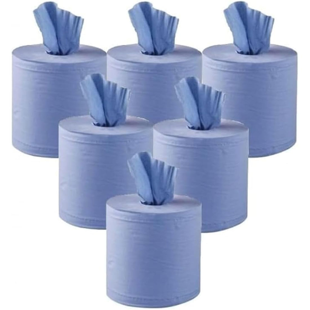 Blue Paper Rolls – 2 Ply Kitchen Towel Centre Feed 6 Pack