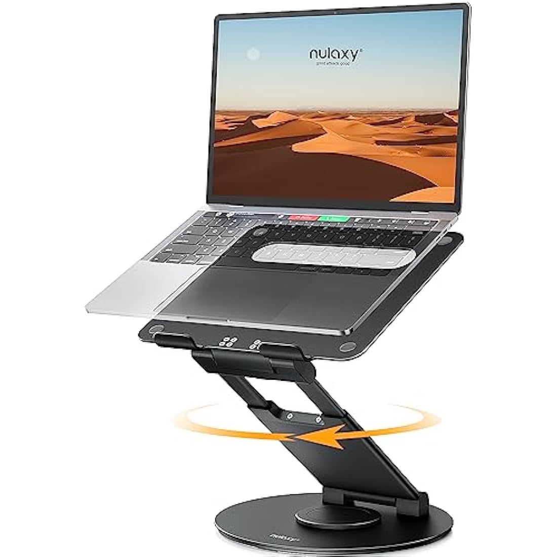 Nulaxy Swivel Laptop Stand – 360° Rotating Ergonomic Riser, Black