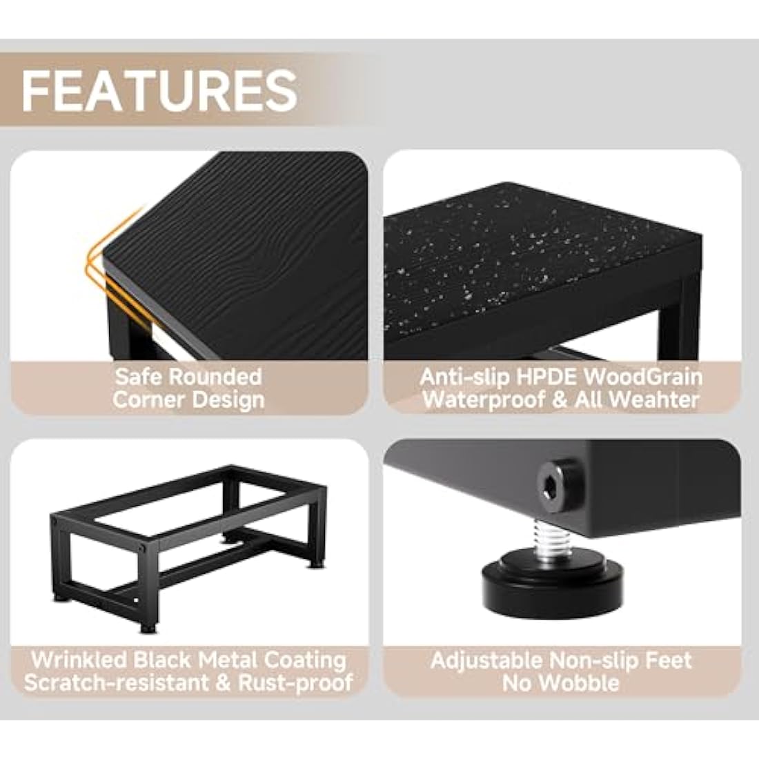 Heavy Duty HDPE Step Stool – Waterproof Non-Slip Footrest