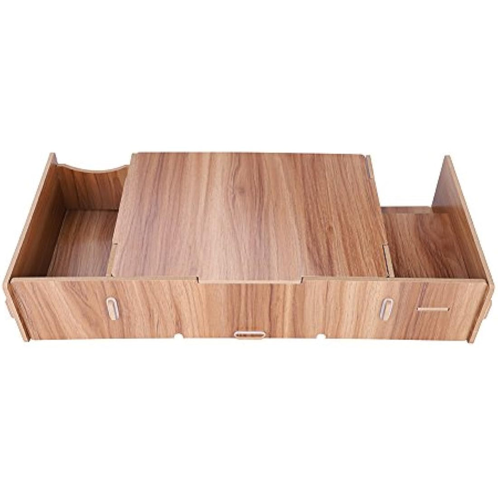 Wooden Monitor Riser – Ergonomic Desk Organizer with Storage