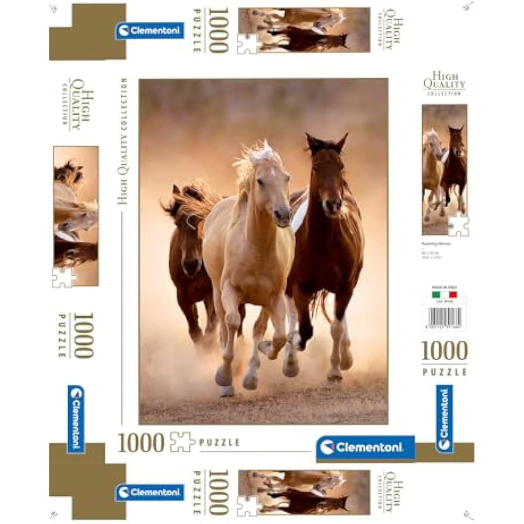 Clementoni Running Horses 1000 Piece Jigsaw Puzzle - High Quality