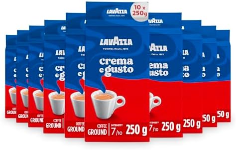 Lavazza Crema e Gusto Ground Coffee | Dark Roast 250g | 10-Pack