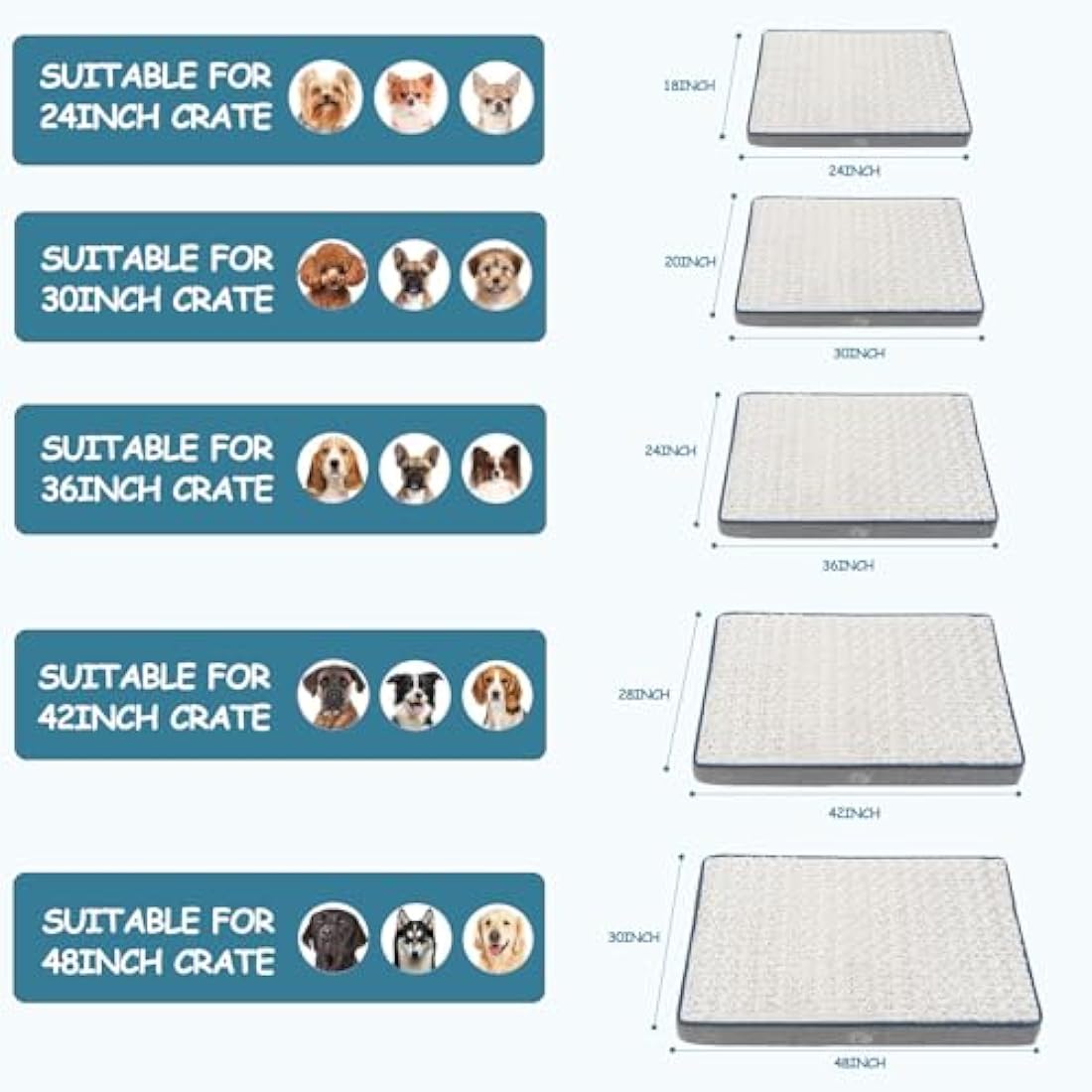 EMPSIGN Large Orthopedic Dog Bed – Reversible Washable Mattress, Grey