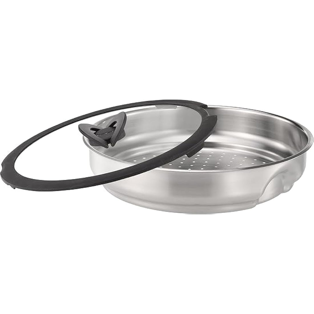 Tefal Ingenio 24cm Stainless Steel Steamer Insert with Glass Lid
