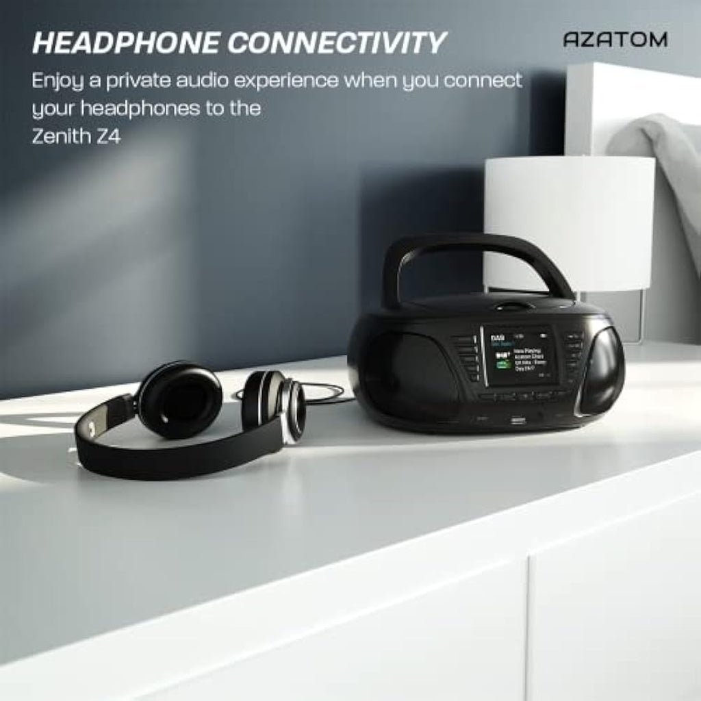 Azatom Zenith Z4 Portable CD Player | DAB+ Digital Radio & Bluetooth - Black