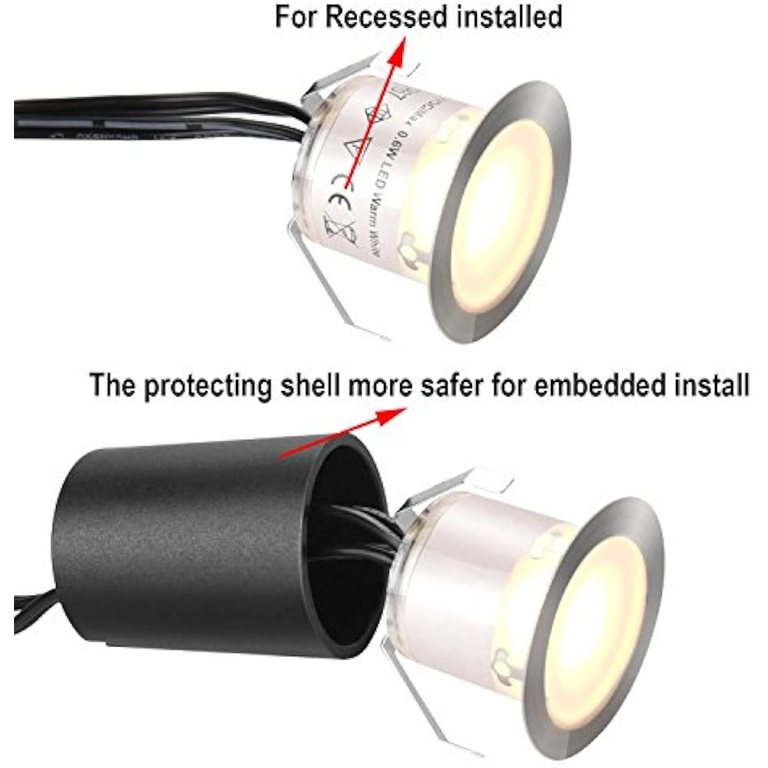 SMY Lighting LED Deck Lights – 16 Pack IP67 Waterproof Warm White Lighting