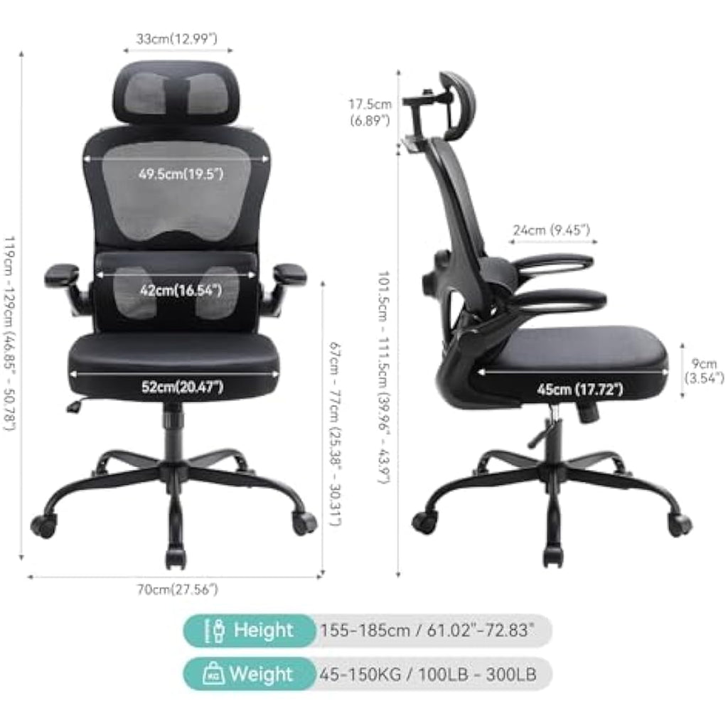 Aevoriax N56 Ergonomic Office Chair | Dual Backrest & Lumbar Support