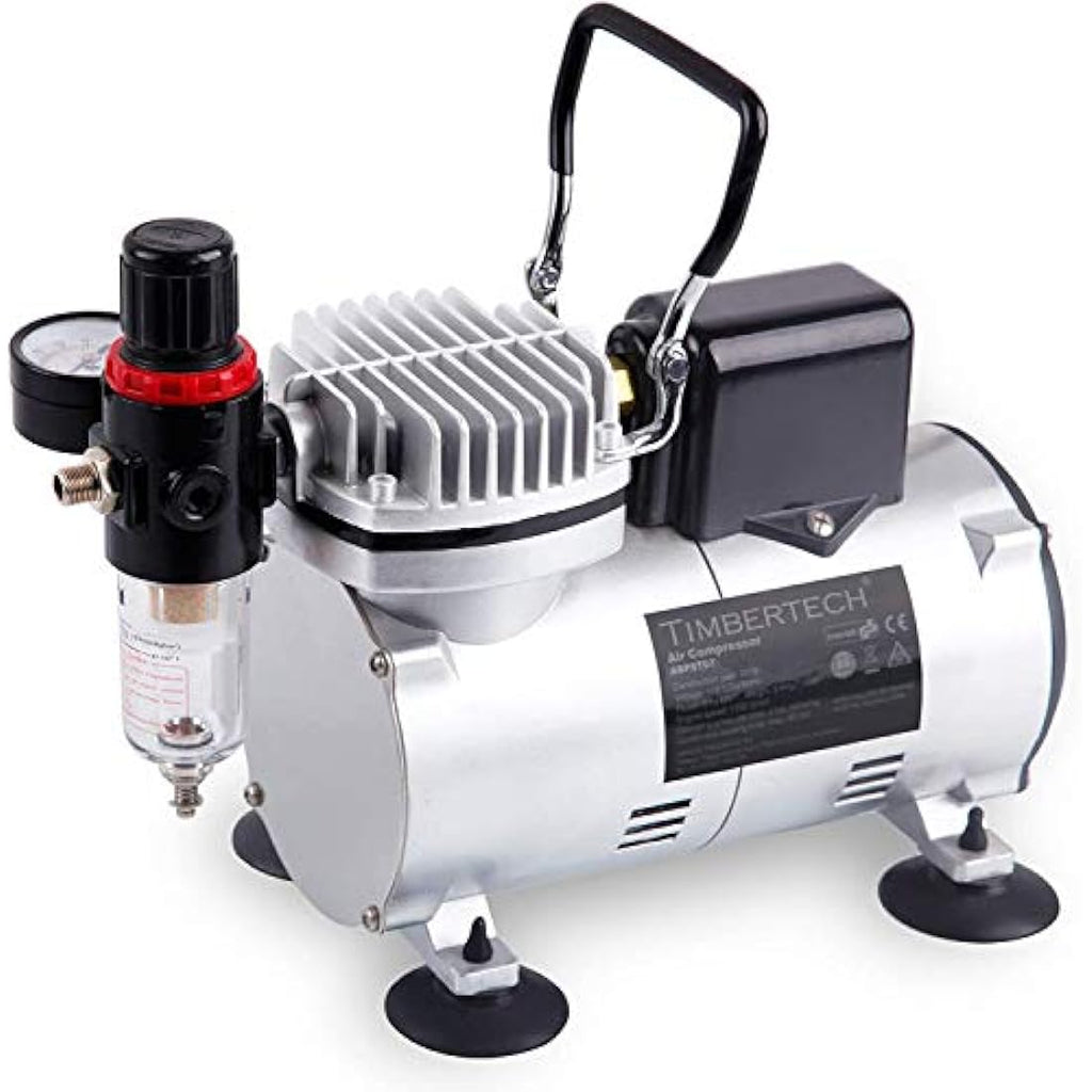 Timbertech Professional Airbrush Compressor with Cooling Fan | 1/6 HP