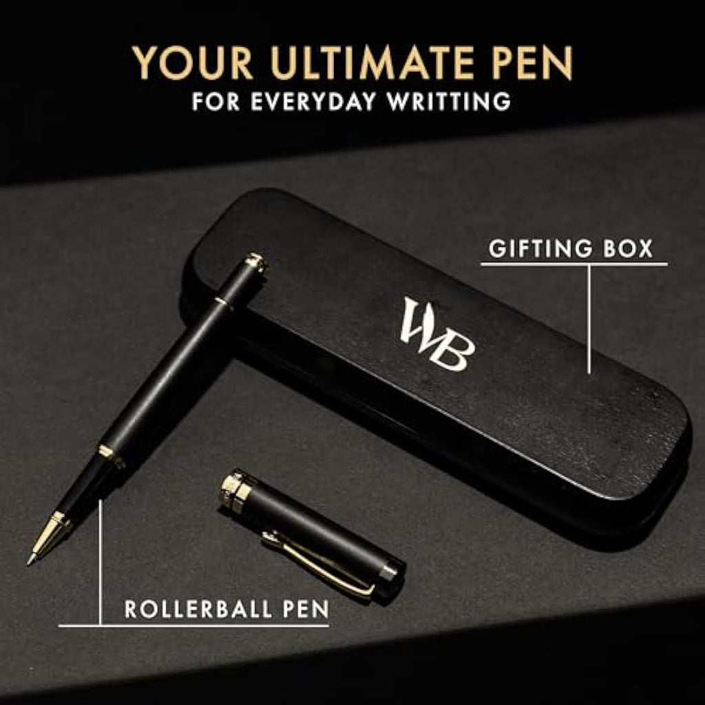 Wordsworth and Black Luxury Bamboo Rollerball Pen with Gold Accents