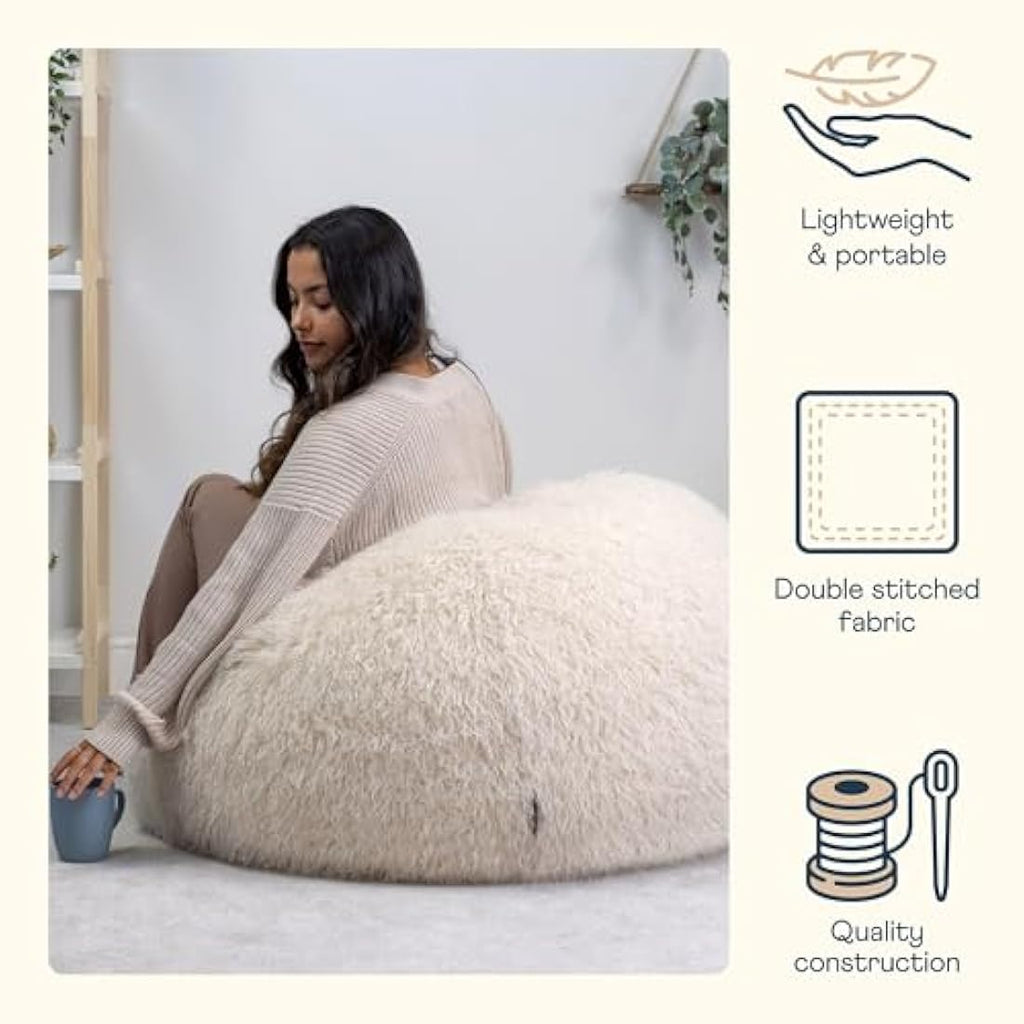 icon Kingston Mongolian Faux Fur Bean Bag Chair – Large Adult Size
