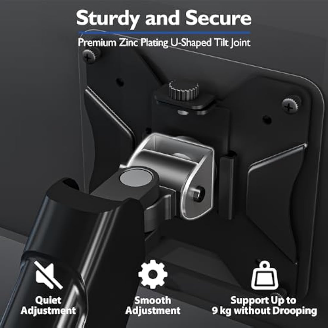 BONTEC Single Monitor Arm | Gas Spring Desk Mount for 13-32 Inch Screens