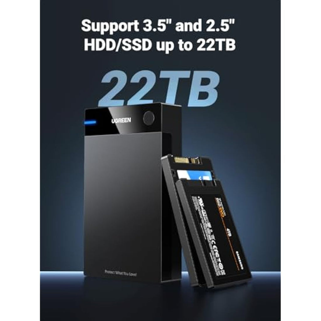 UGREEN USB 3.0 to SATA Hard Drive Enclosure for 2.5/3.5 Inch HDD SSD