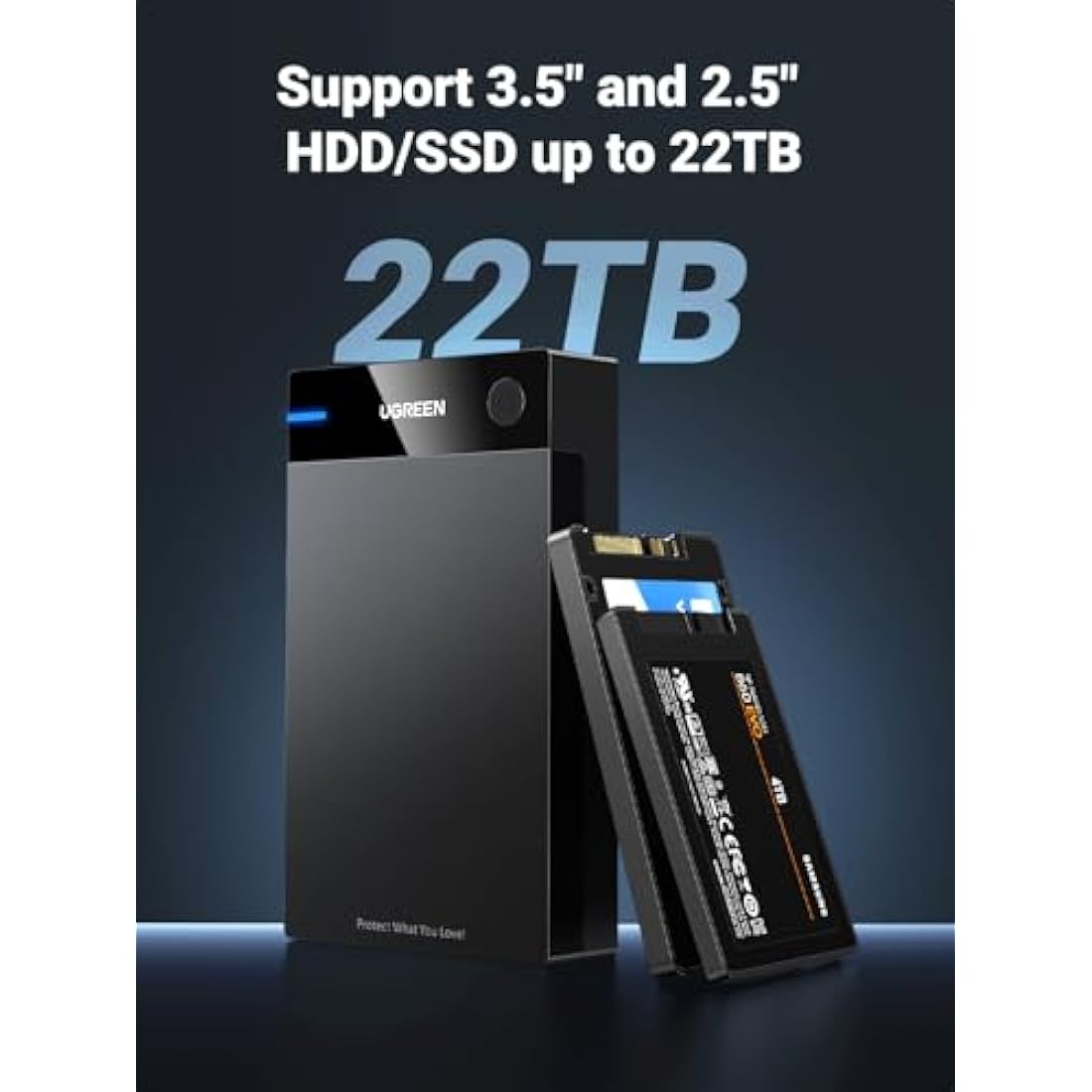UGREEN USB 3.0 to SATA Hard Drive Enclosure for 2.5/3.5 Inch HDD SSD