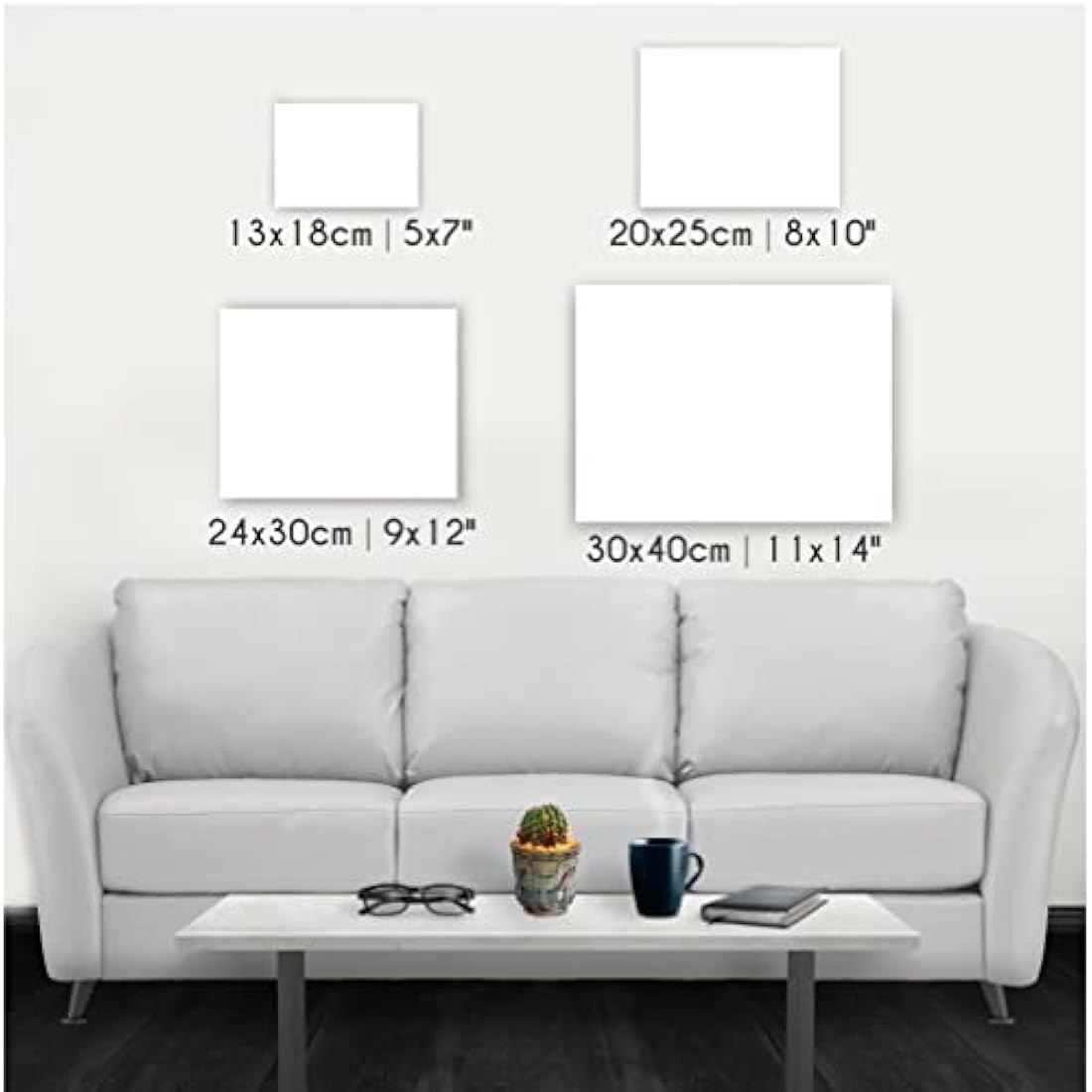Zenacolor 28-Pack Multi-Size Cotton Canvas Set for Acrylic and Oil