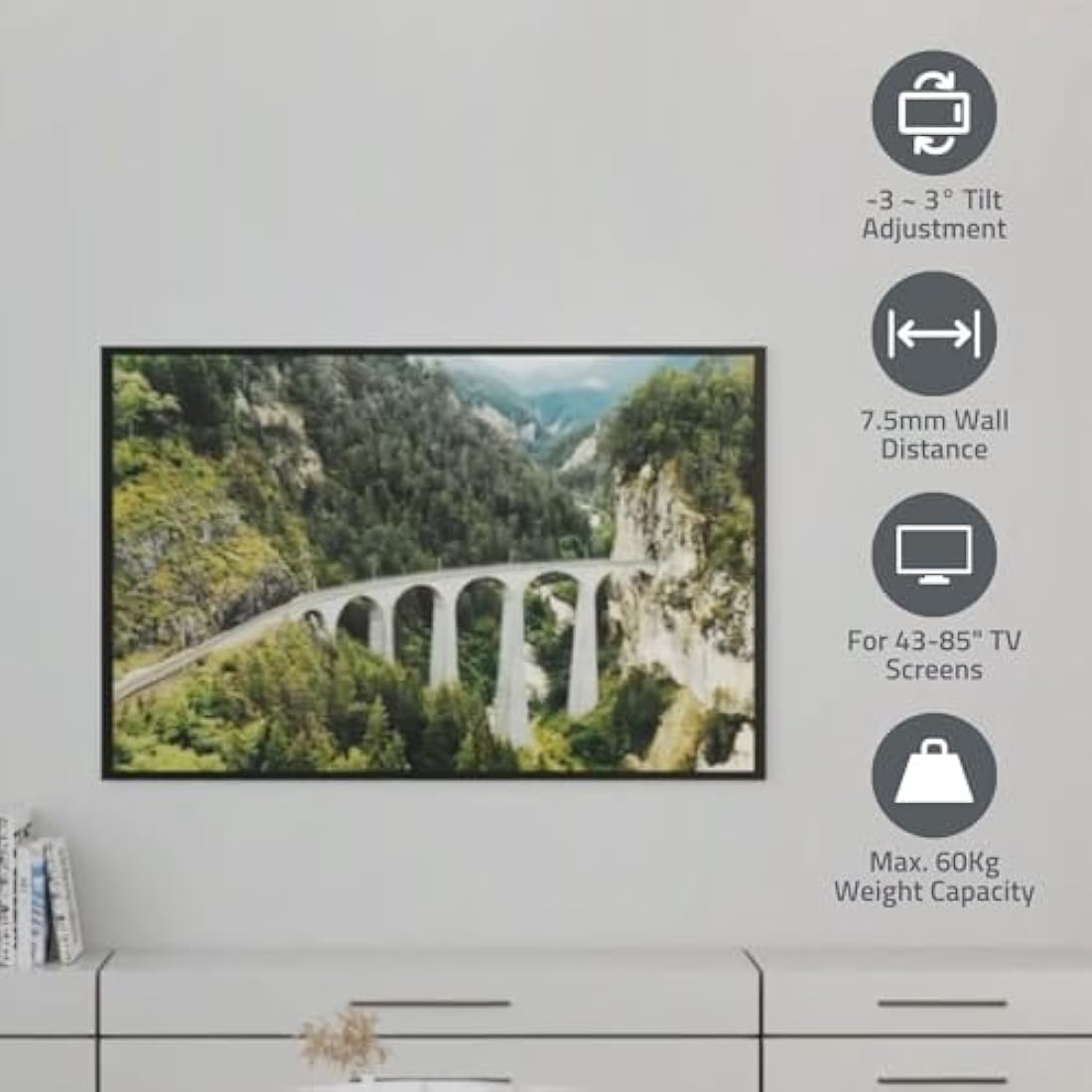 Nedis Ultra Slim TV Wall Mount for Samsung 43-85" Neo QLED & Crystal UHD