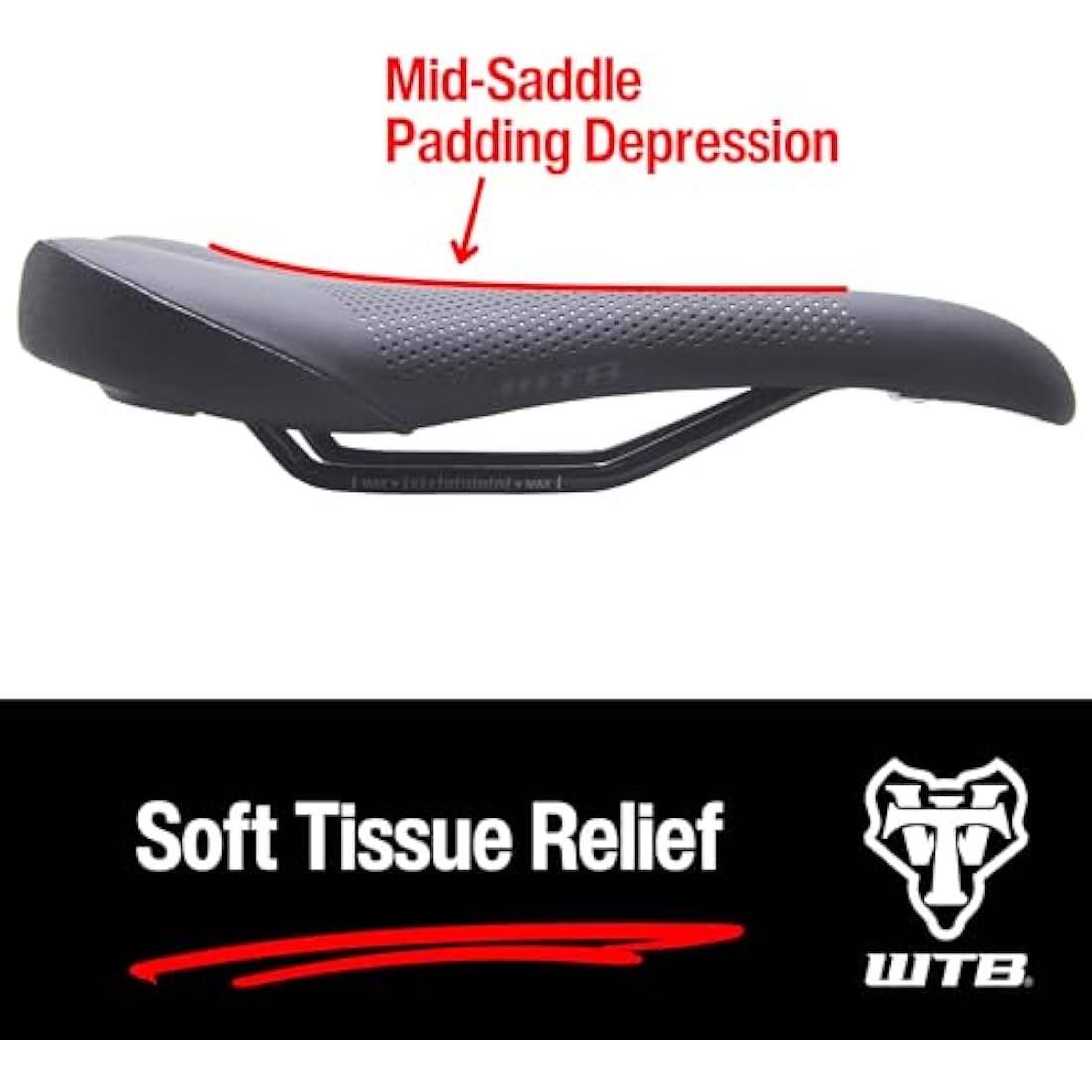 WTB Volt Mountain Bike Saddle – Narrow Cromoly Rails Black 142mm