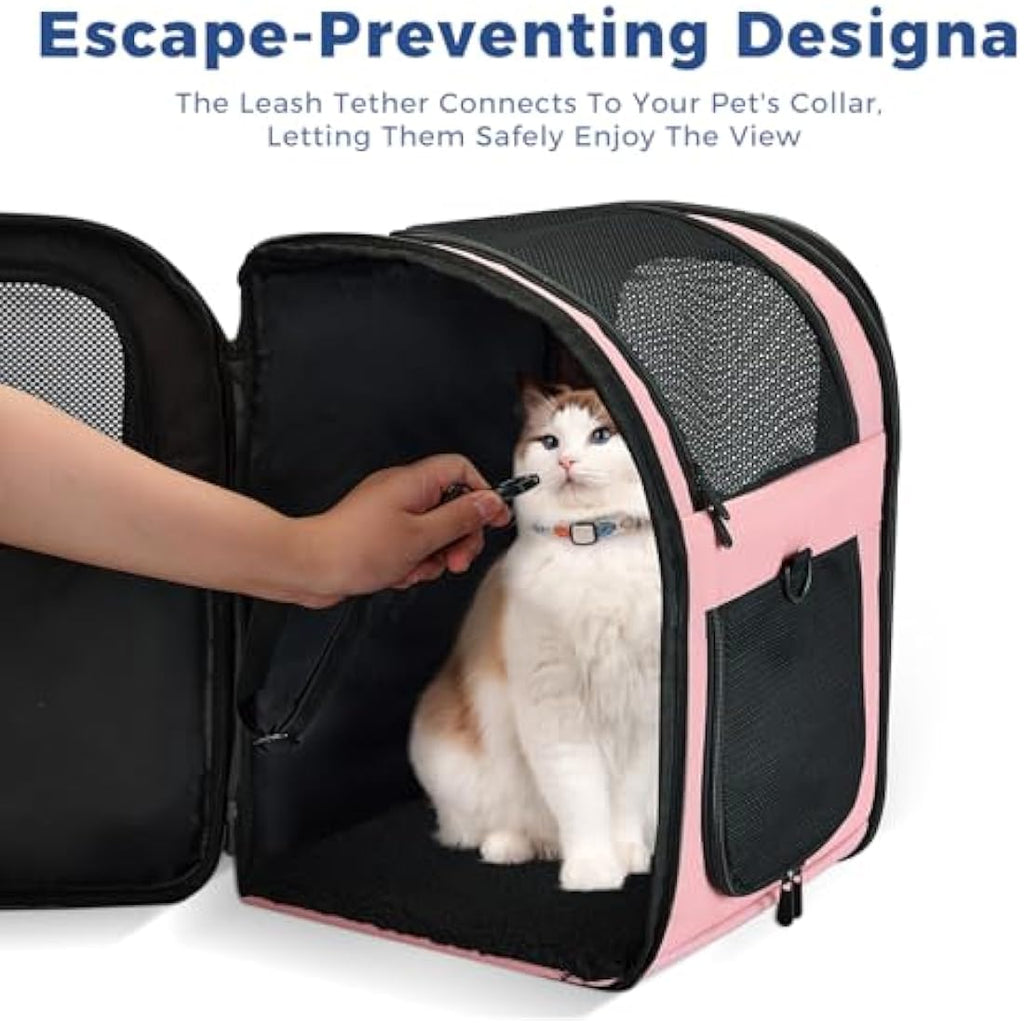Apollo Walker Pet Carrier – Breathable Mesh Backpack for Hiking & Travel, Pink