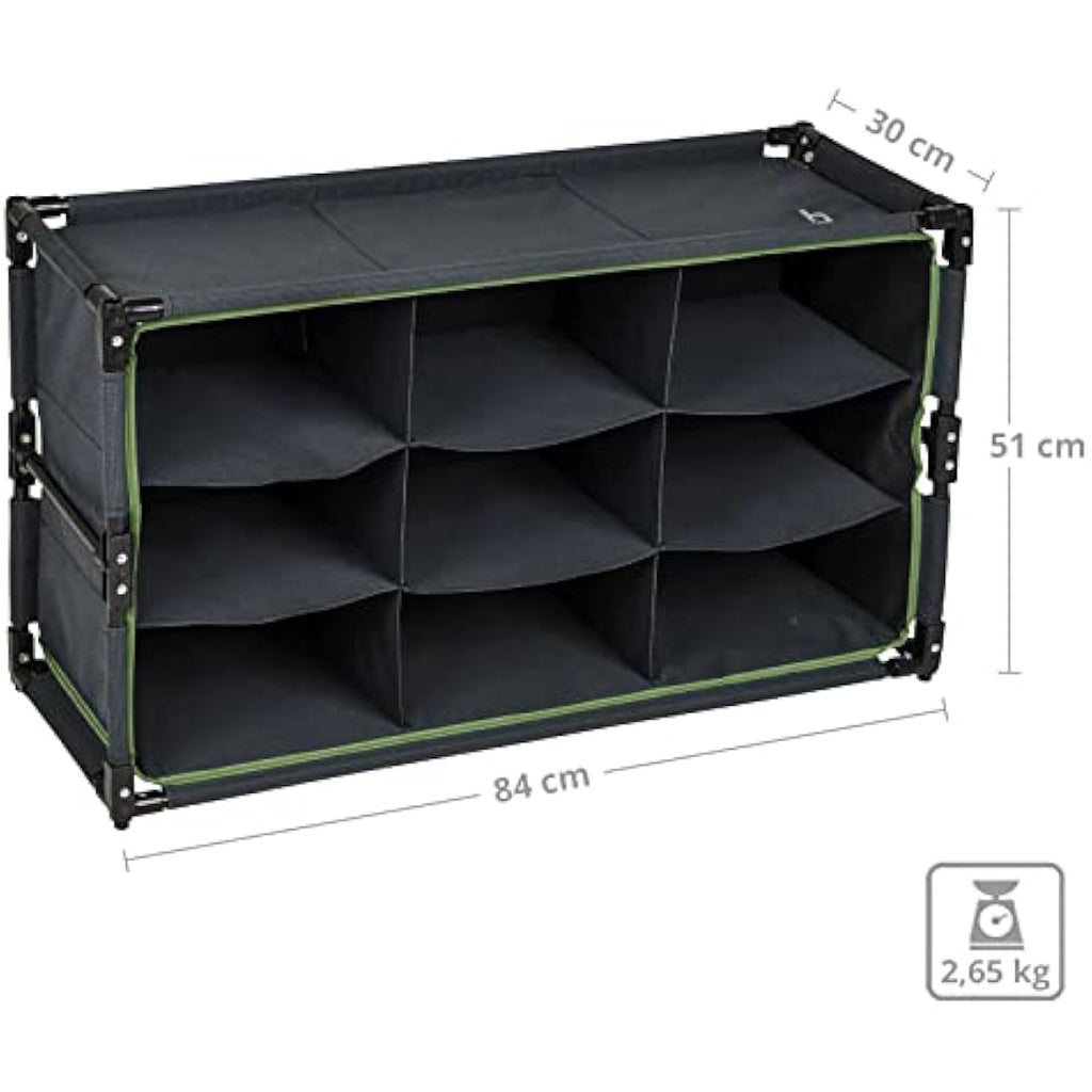 Bo-Camp Portable 9-Compartment Camping Organizer – Foldable Cabinet