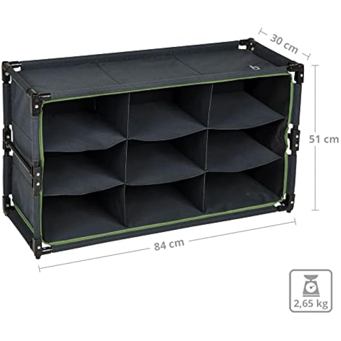 Bo-Camp Portable 9-Compartment Camping Organizer – Foldable Cabinet