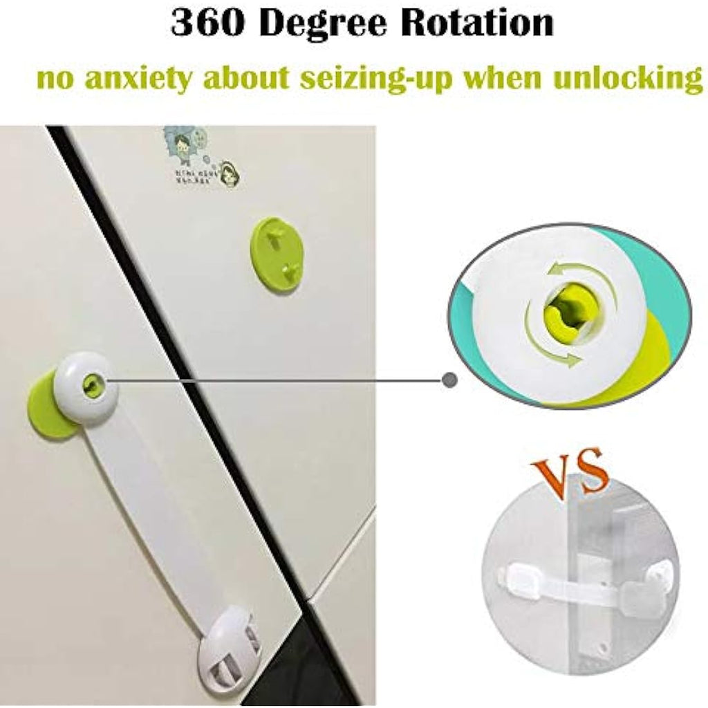 SMBOX Child Safety Cupboard Latches | 6-Pack Adhesive Baby Proofing Locks