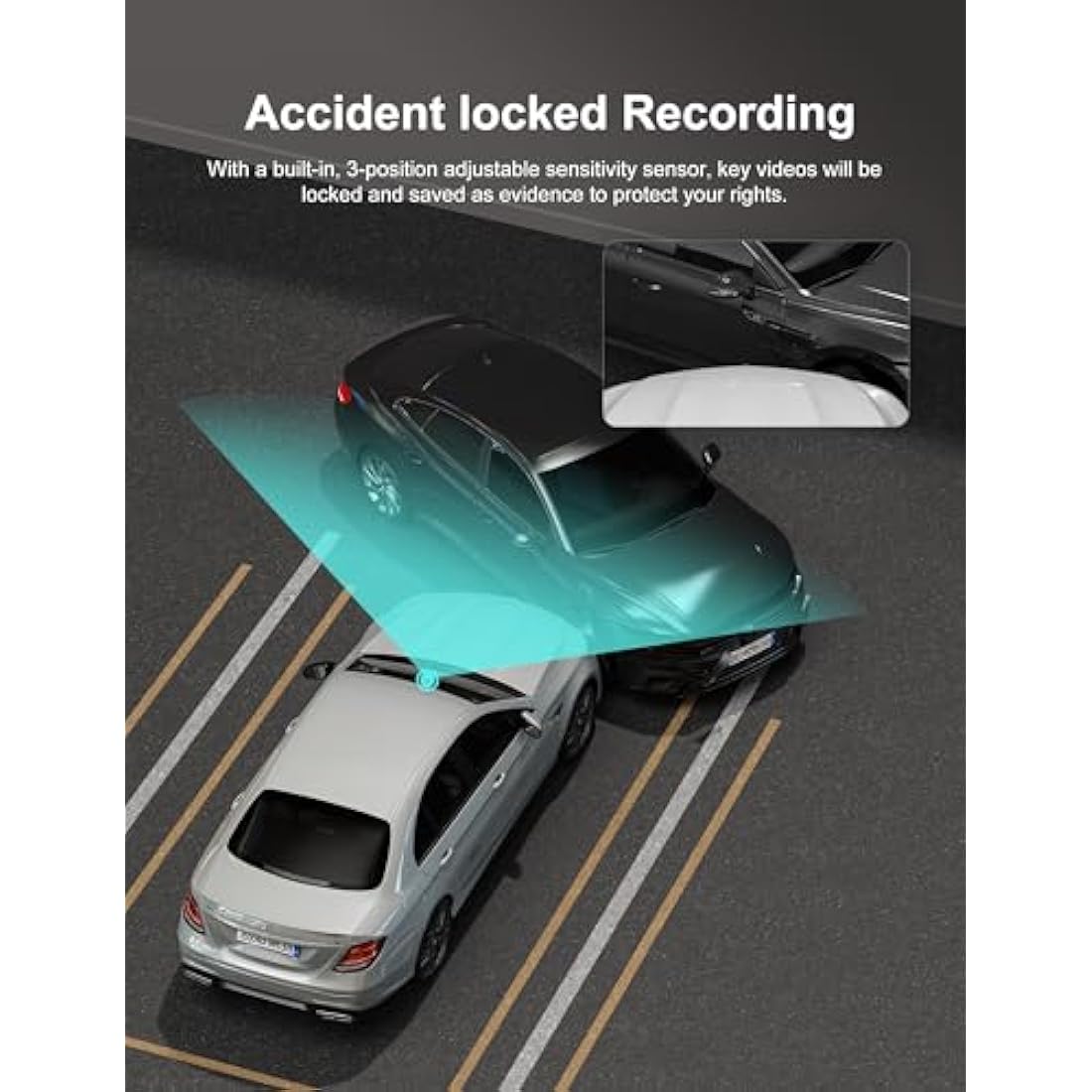 iZEEKER 2.5K Dual Dash Cam | 1440P Front and Rear Car Camera with SD Card