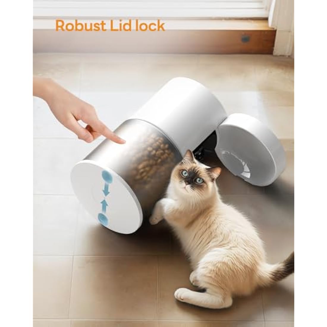 Jolof Store Automatic Cat Feeder – 4L Timed Pet Food Dispenser, White