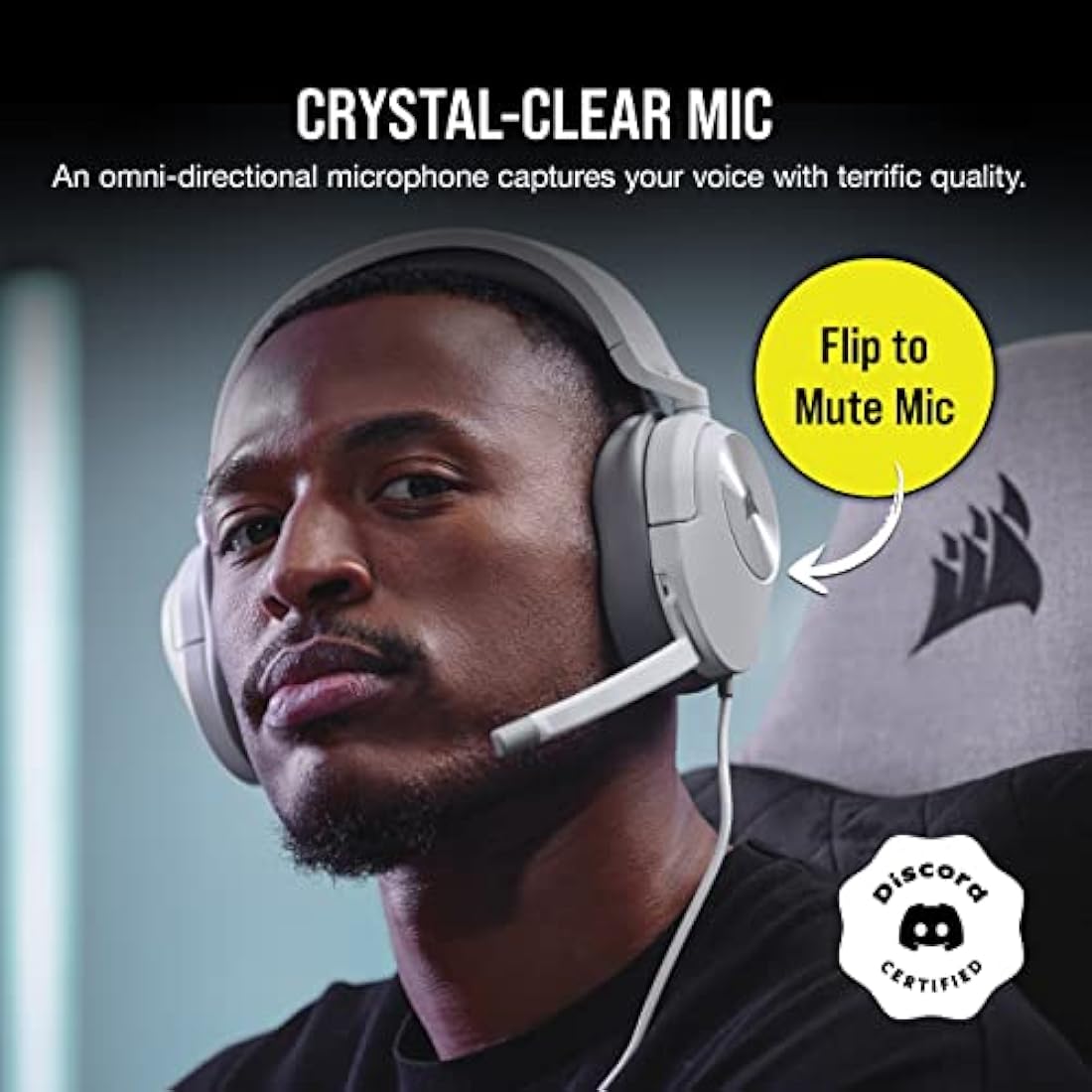 Corsair HS55 Stereo Wired Gaming Headset – Lightweight – White