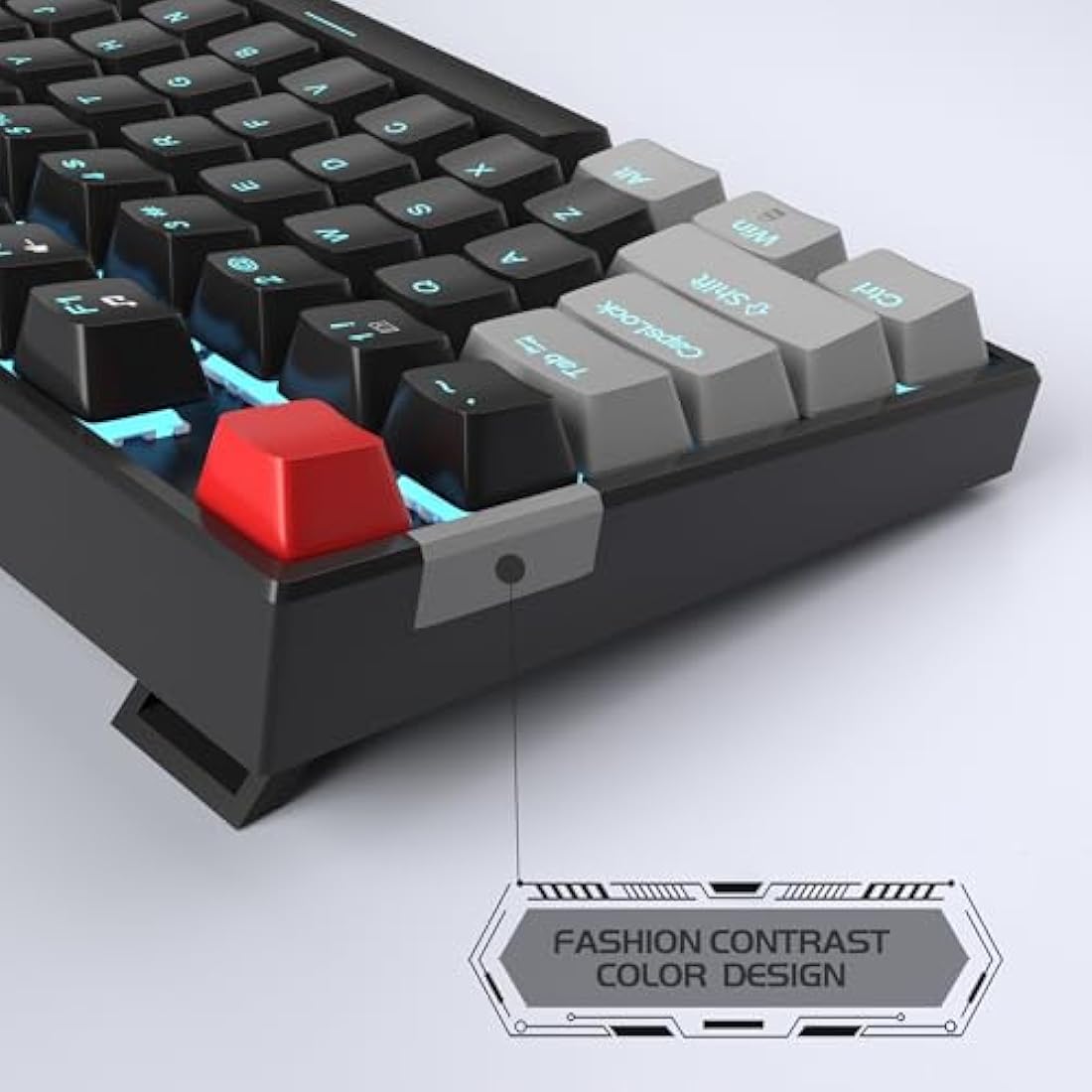 MageGee 75% Mechanical Gaming Keyboard | Red Switch TKL - Black/Grey