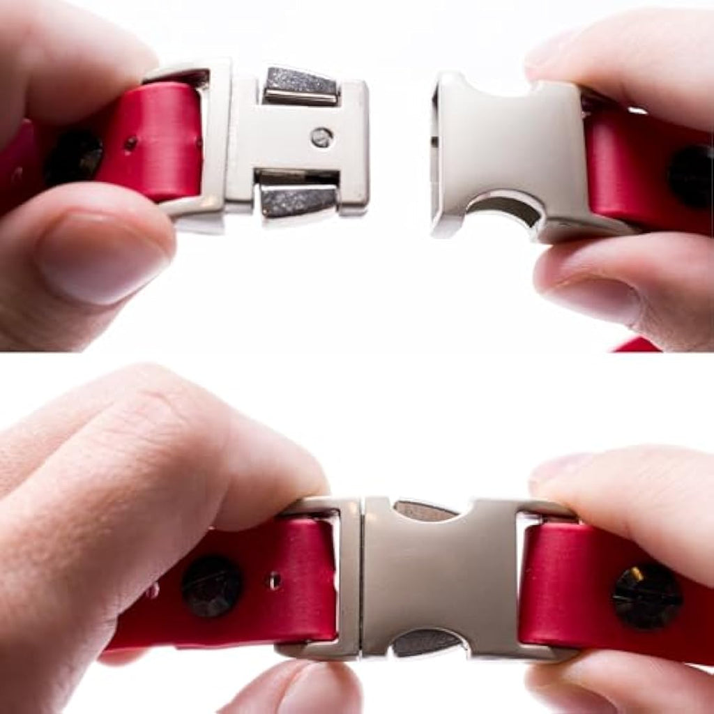 Educator Bungee Dog Collar – 3/4" Waterproof Biothane – Red