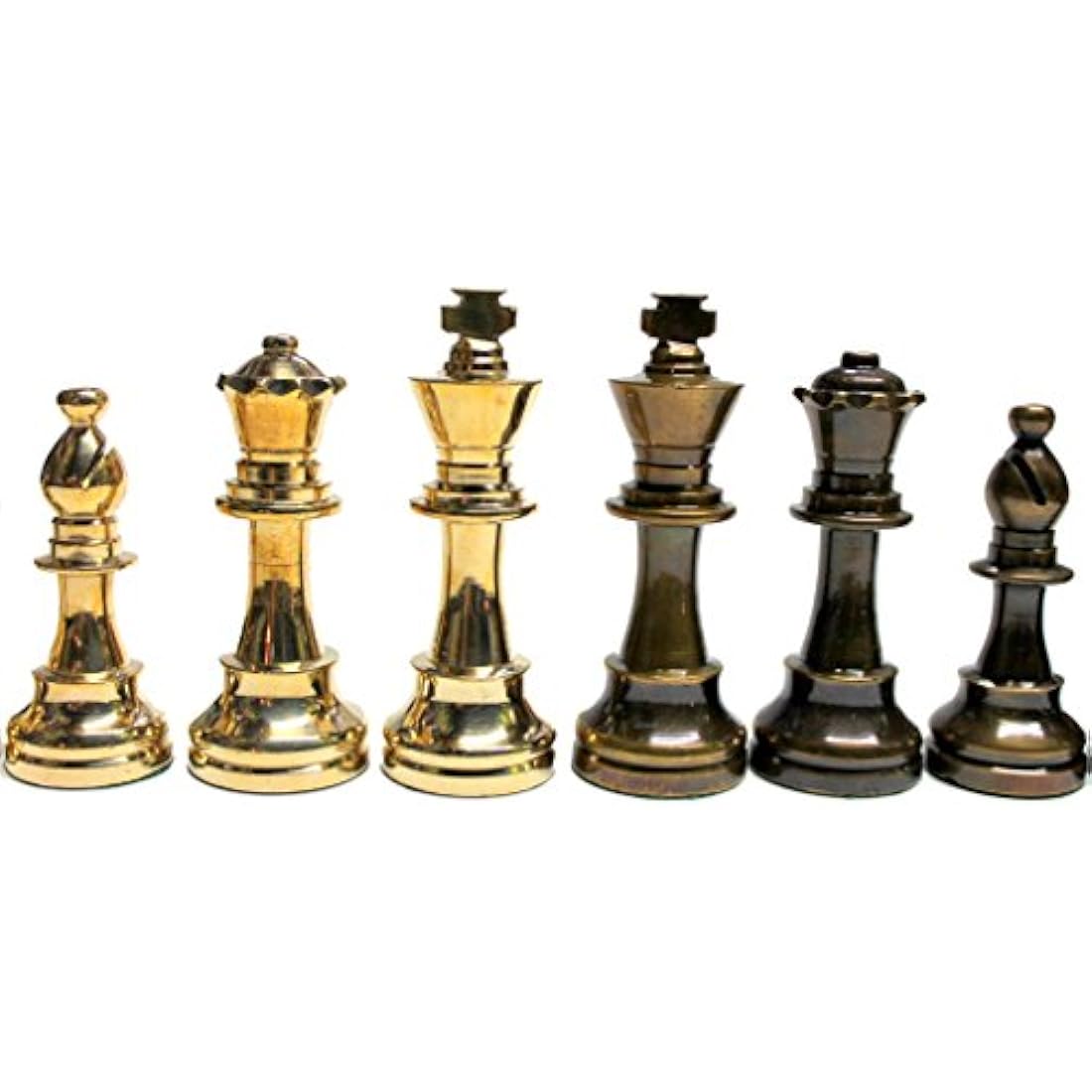 StonKraft Brass Staunton Chess Pieces - 3 Inch Metal Chessmen Figurine