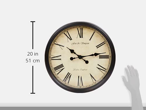 Fox and Simpson 50cm Grand Central Station Wall Clock – Black & Beige