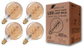 greenandco E27 G95 Vintage LED Filament Bulb – 2000K Warm White, 4-Pack