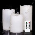 Eldnacele Weatherproof Flameless LED Candles with Remote, 3-Pack White