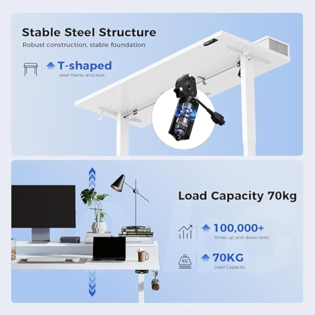 Agilestic Electric Standing Desk | 120x60cm Sit-Stand Desk with 2 Drawers