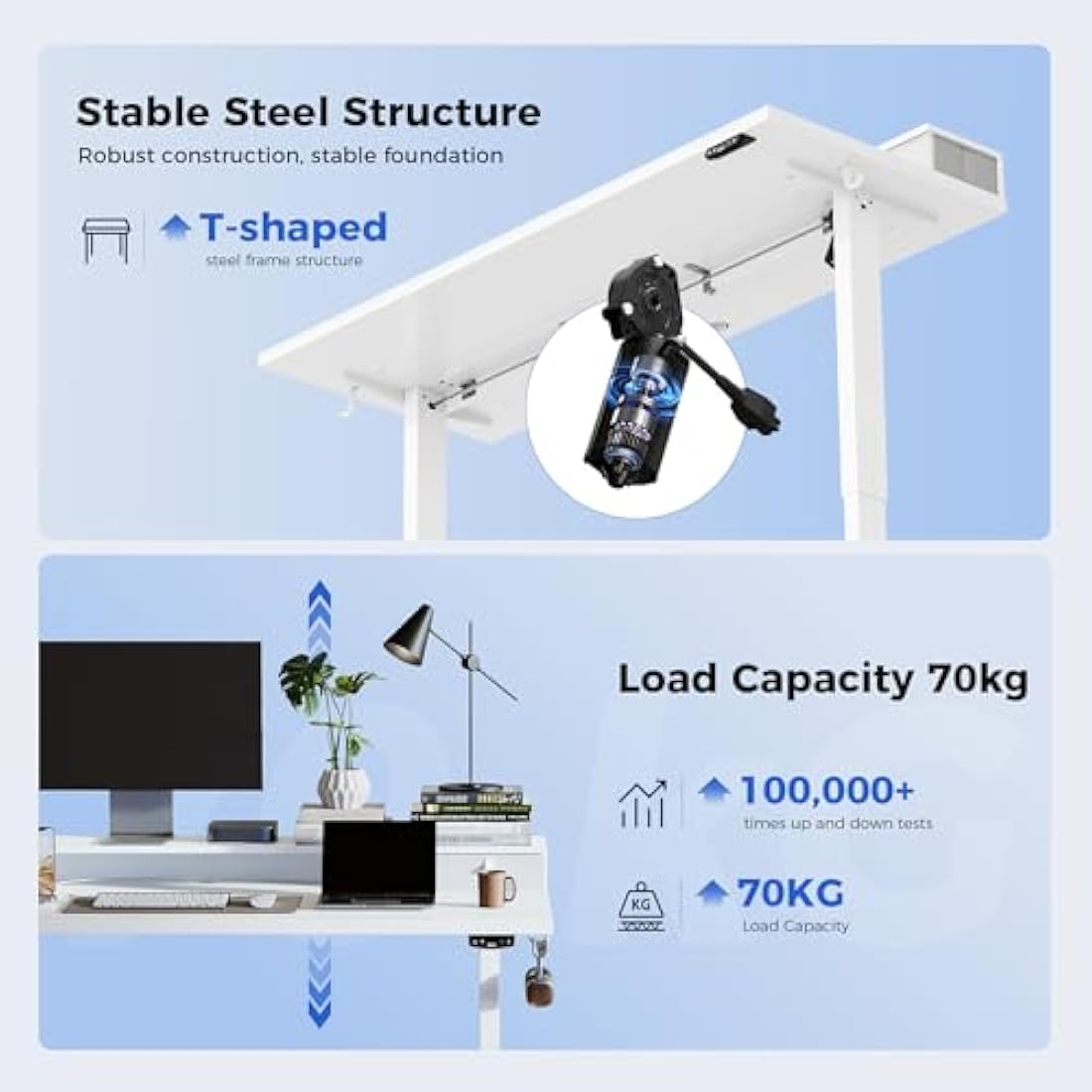 Agilestic Electric Standing Desk | 120x60cm Sit-Stand Desk with 2 Drawers