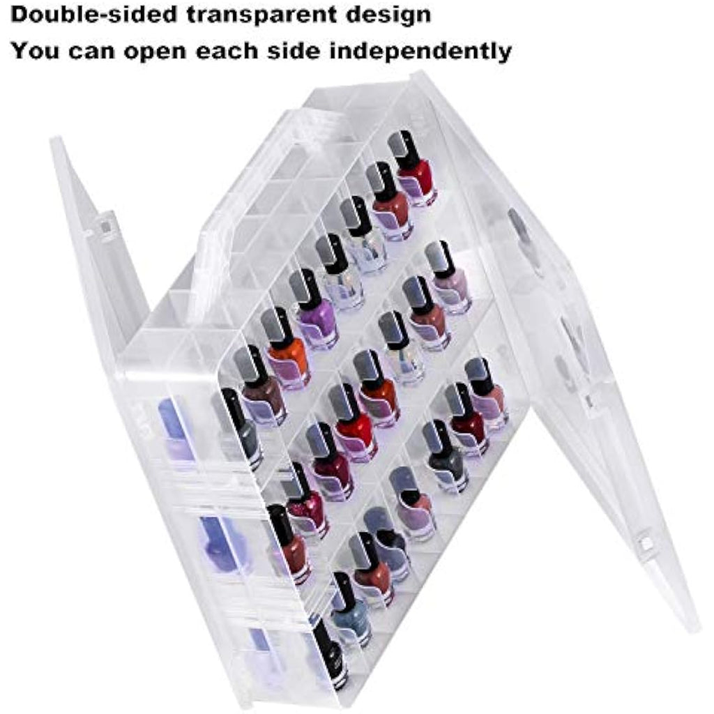 DreamGenius Nail Polish Organizer | 48 Bottle Clear Storage Case