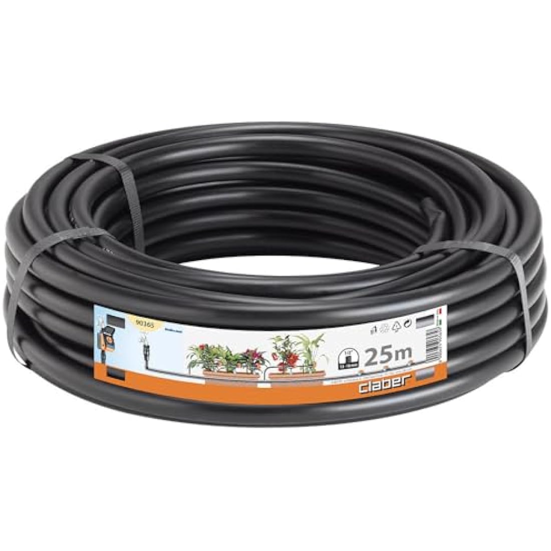 Claber Main Tube 25m – 1/2" Flexible PE Drip Irrigation Hose | Black