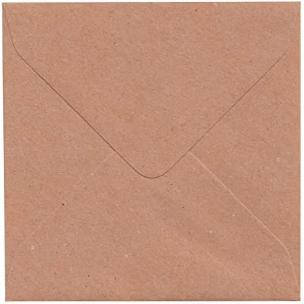 Craft UK 5x5 Kraft Card and Envelope Pack of 50 - Brown Cardstock