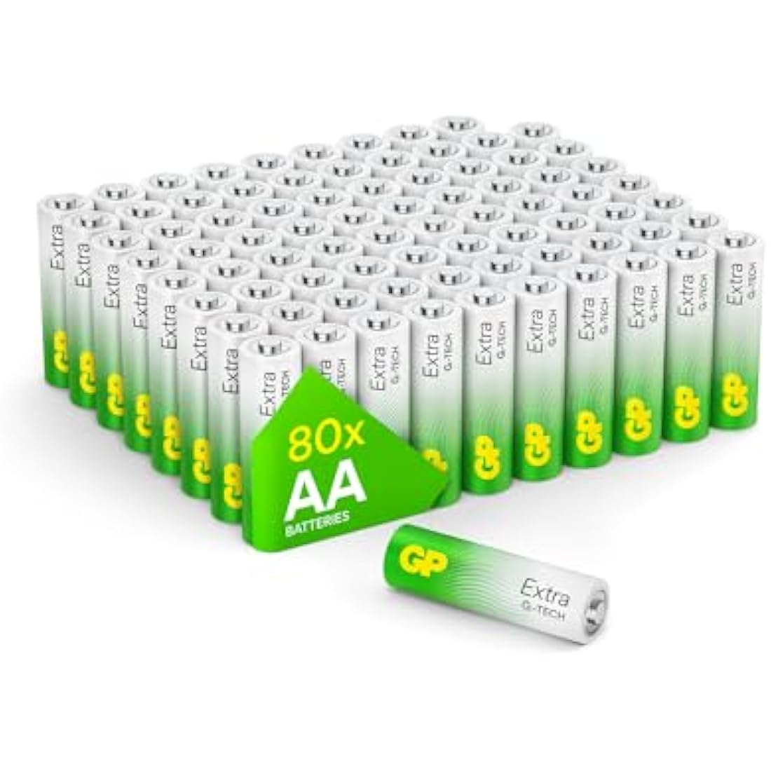 GP Batteries AA Extra Alkaline 1.5V Batteries - 80 Pack Bulk Storage Box