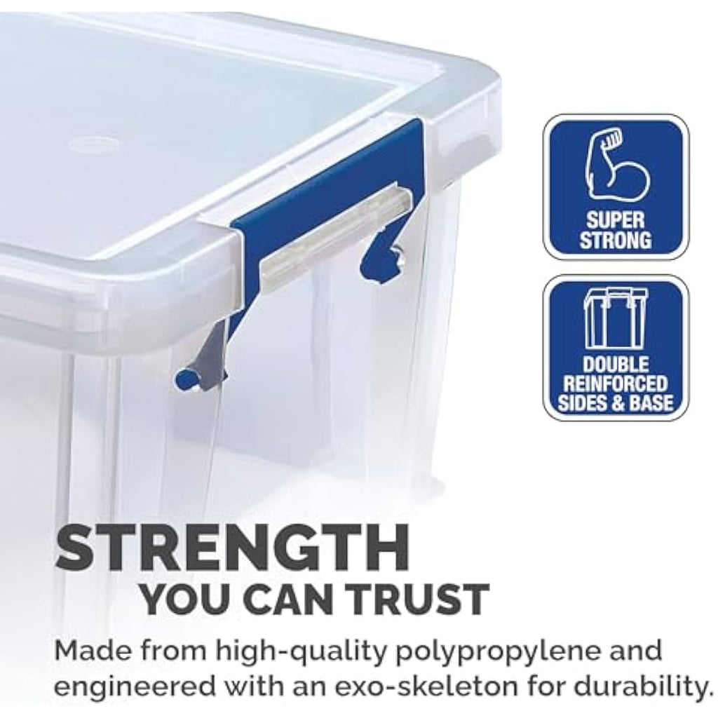 Bankers Box ProStore 10L Stackable Plastic Storage Boxes - 4 Pack
