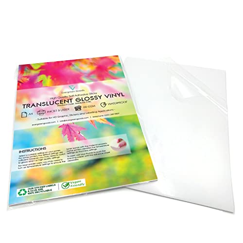Evergreen Goods A4 Waterproof Translucent Glossy Vinyl - 100 Sheets