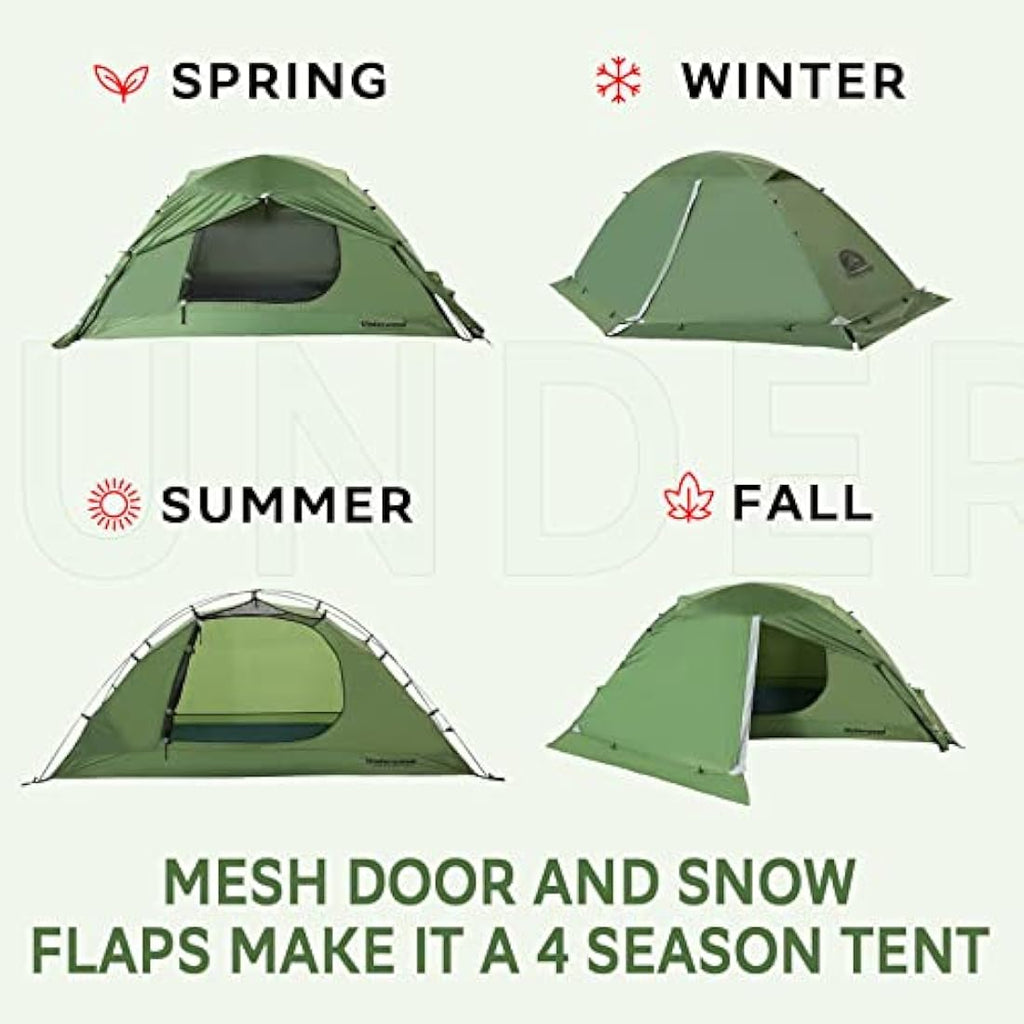 Underwood Aggregator 1-Person 4-Season Backpacking Tent - Waterproof Dome