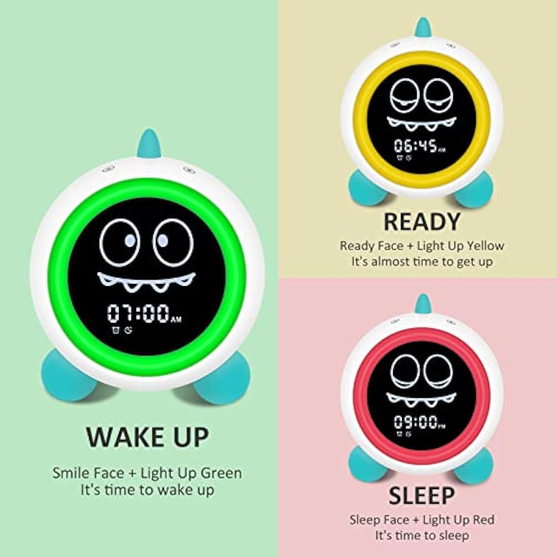 Jolof Store Kids Sleep Training Alarm Clock with Night Light - Green