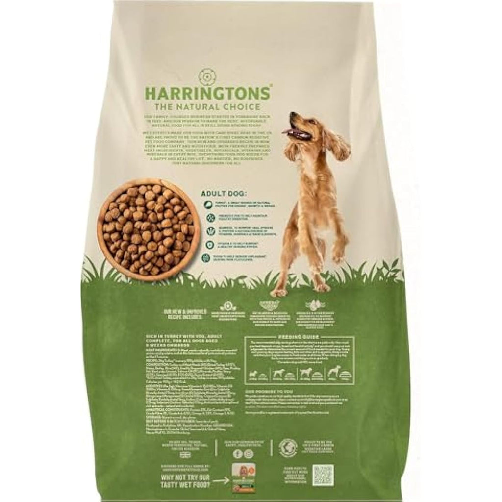 Harringtons Dry Dog Food – Natural Turkey & Veg Adult Kibble 18kg