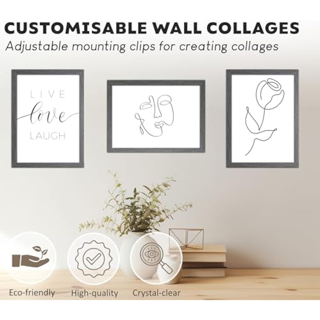 Jolof Store A4 Photo Frames – Dark Grey Certificate Display, Pack of 3